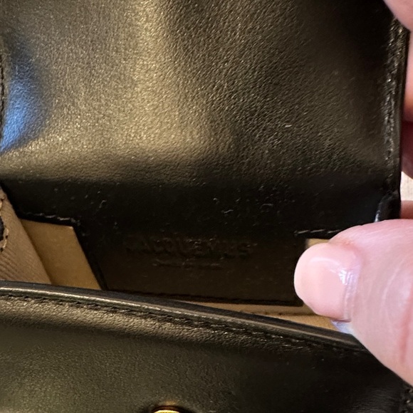New with Tag! $385 Jacquemus Black Leather Mini Bag Le Porte Bambino Wristlet - Picture 8 of 12